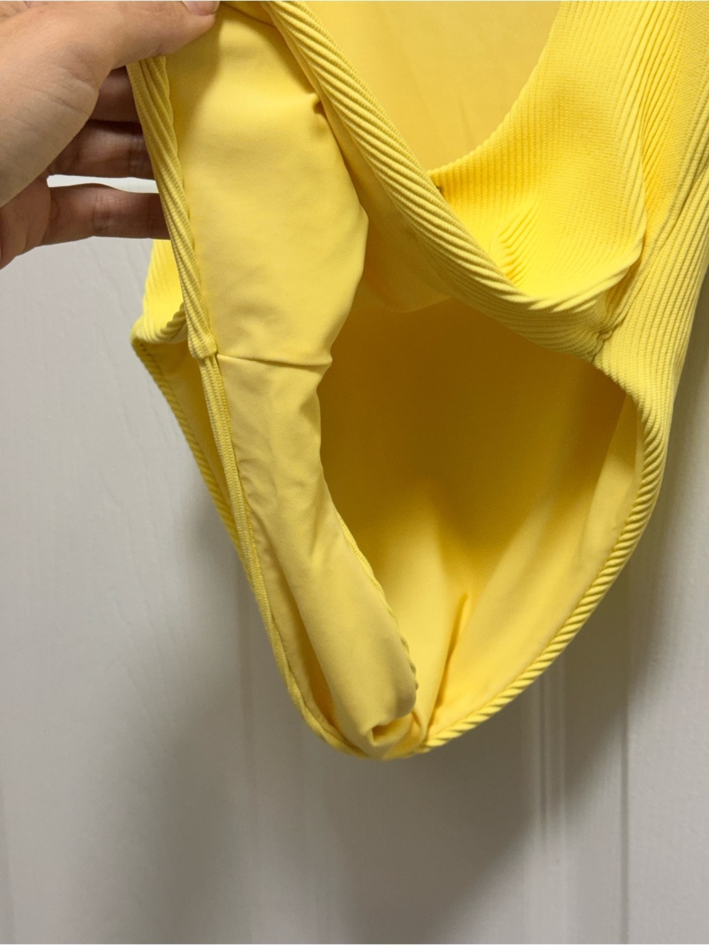 Meshki Yellow Ribbed One-Piece Swimsuit - Picture 7 of 7